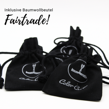 Baumwoll Schmuckbeutel Fairtrade, Baumwollbeutel für Colorcuff Lederarmband, Wickelarmband